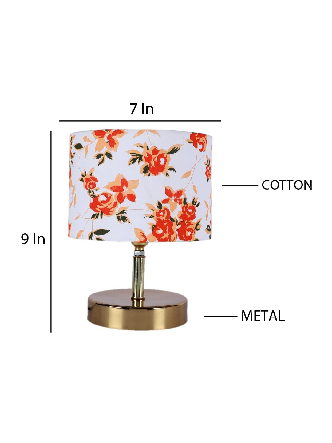 Metal Table lamp with Multicolor Cotton Shade