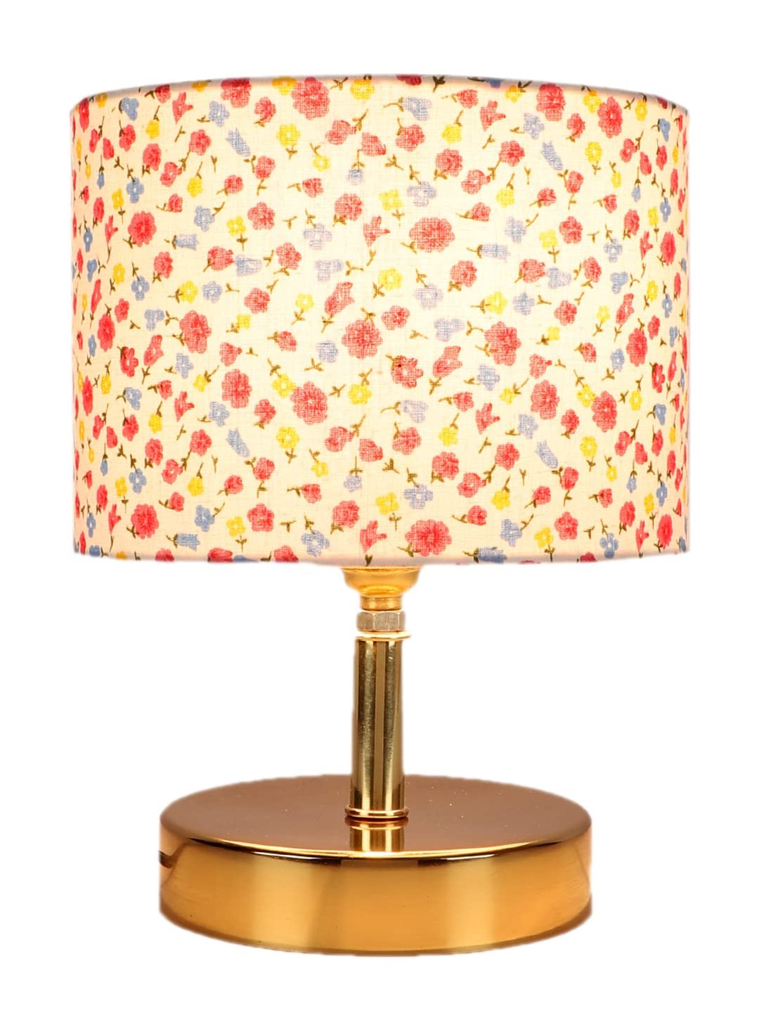 Metal Table lamp with Multicolor Cotton Shade