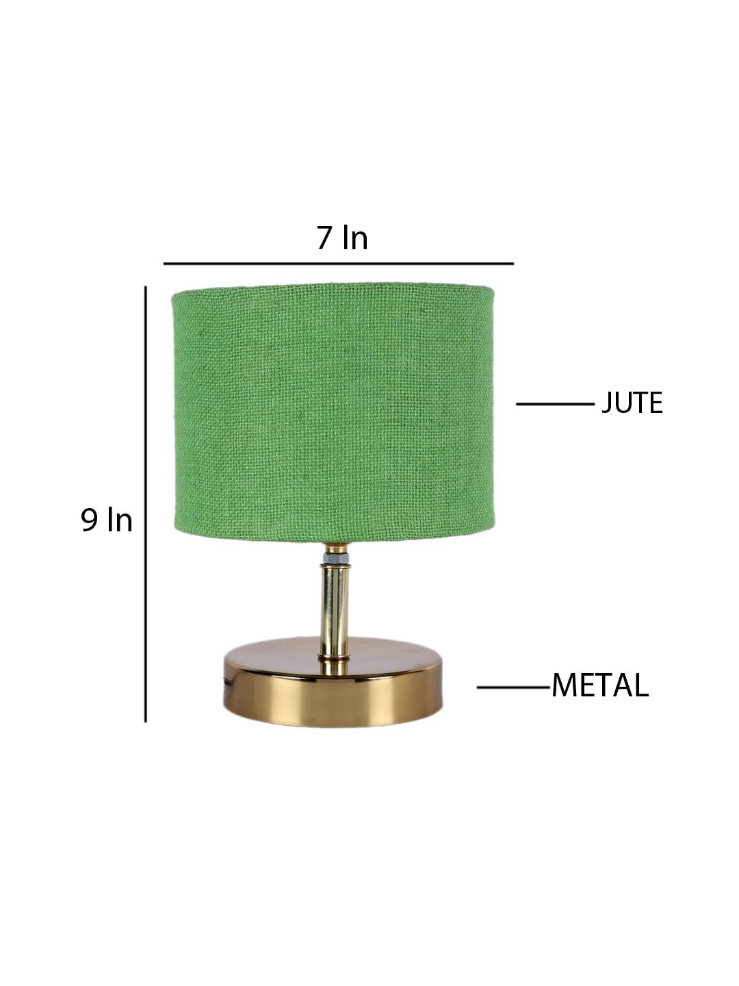 Metal Table lamp with Green Jute Shade