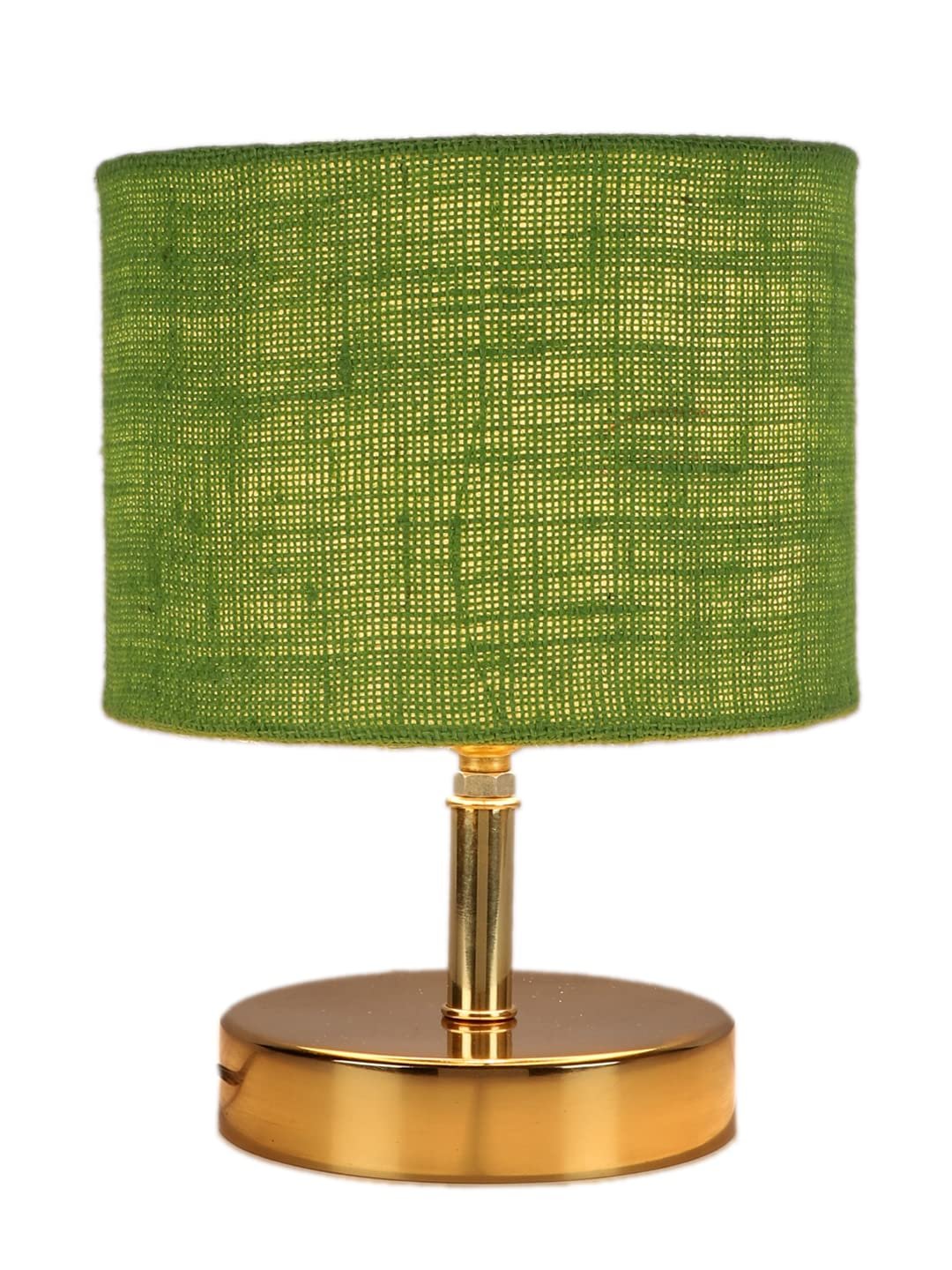 Metal Table lamp with Green Jute Shade