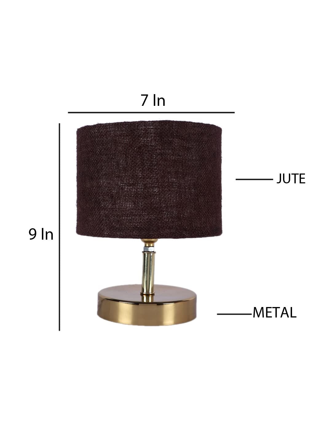 Metal Table lamp with Brown Jute Shade