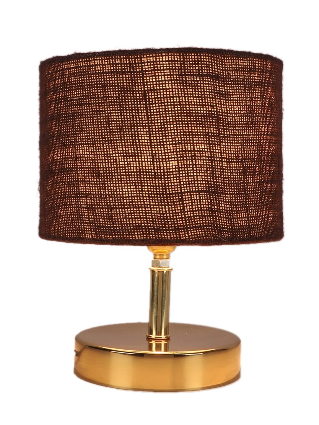 Metal Table lamp with Brown Jute Shade