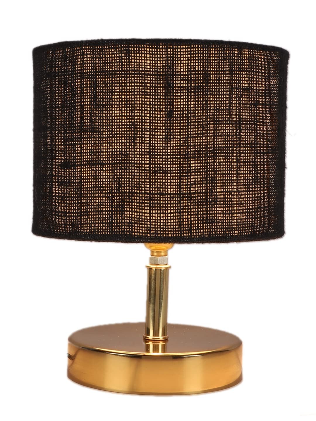 Metal Table lamp with Black Jute Shade