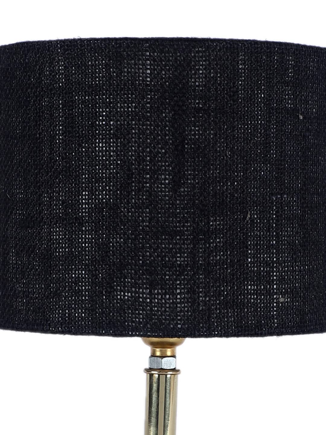 Metal Table lamp with Black Jute Shade