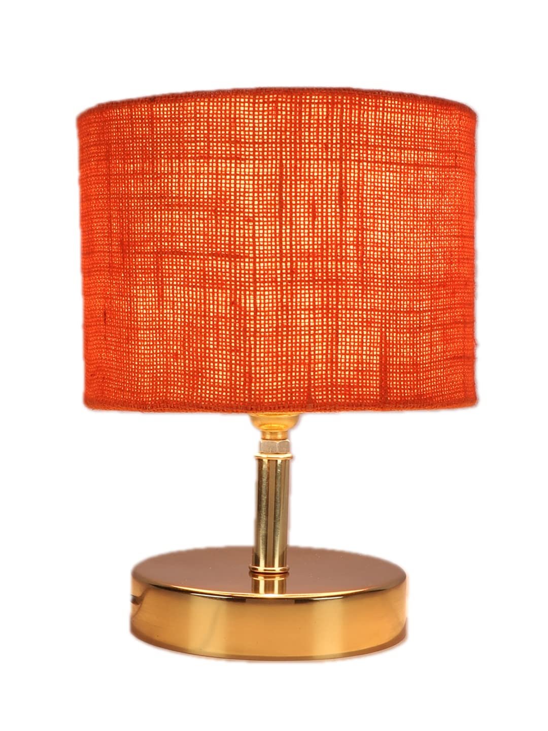 Metal Table lamp with Orange Jute Shade