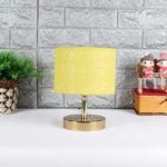 Metal Table lamp with Yellow Jute Shade