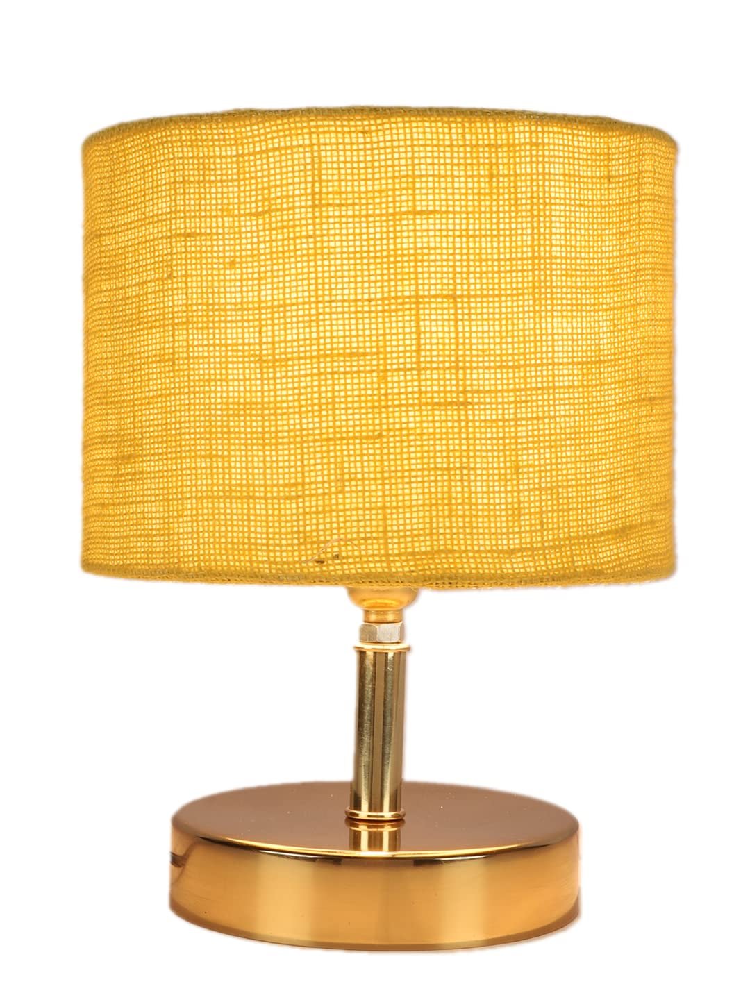 Metal Table lamp with Yellow Jute Shade