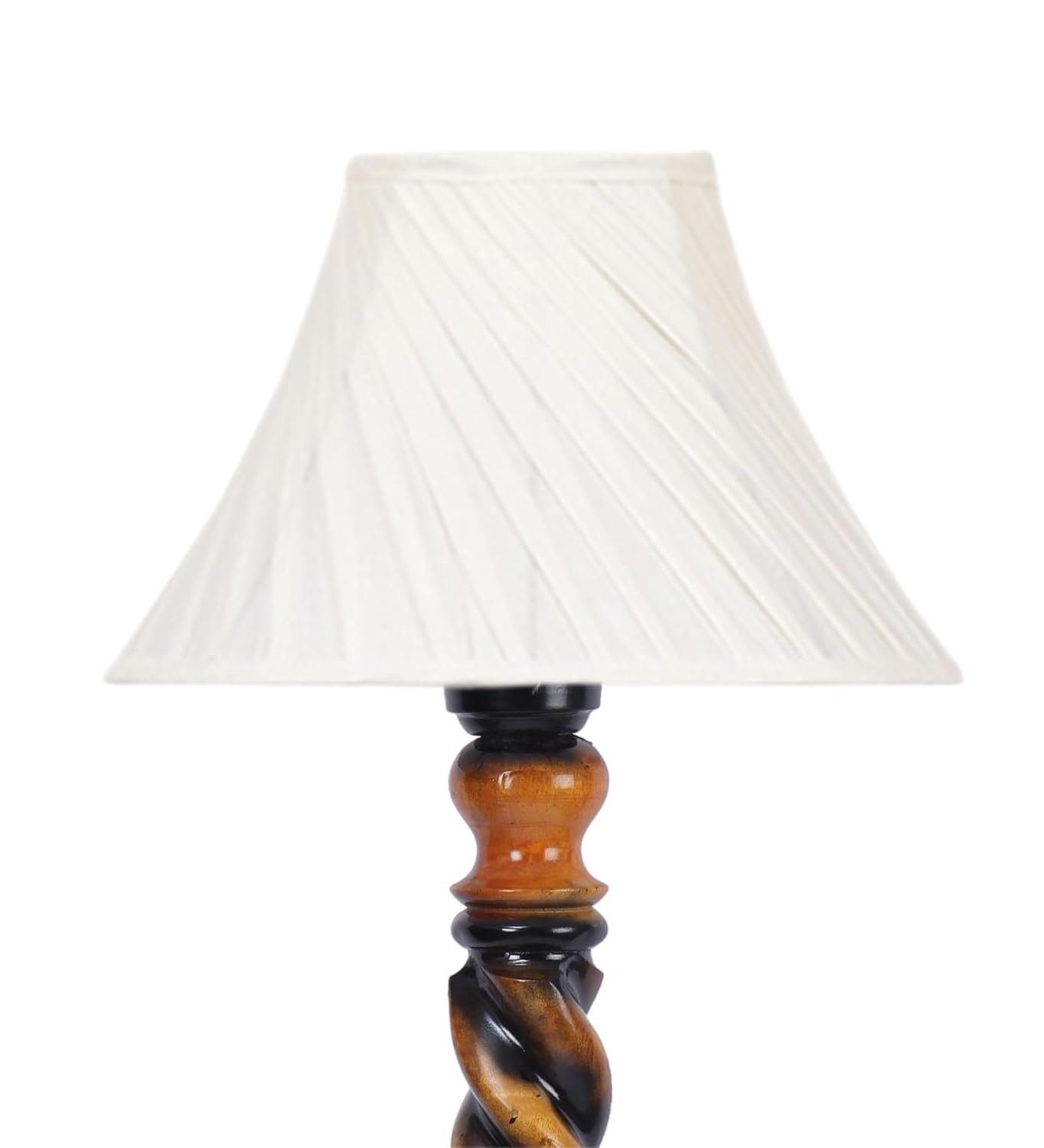 Cross Pleated Cotton Wooden Floor Lamp -43-(12x54.8inches)-Closed Snake