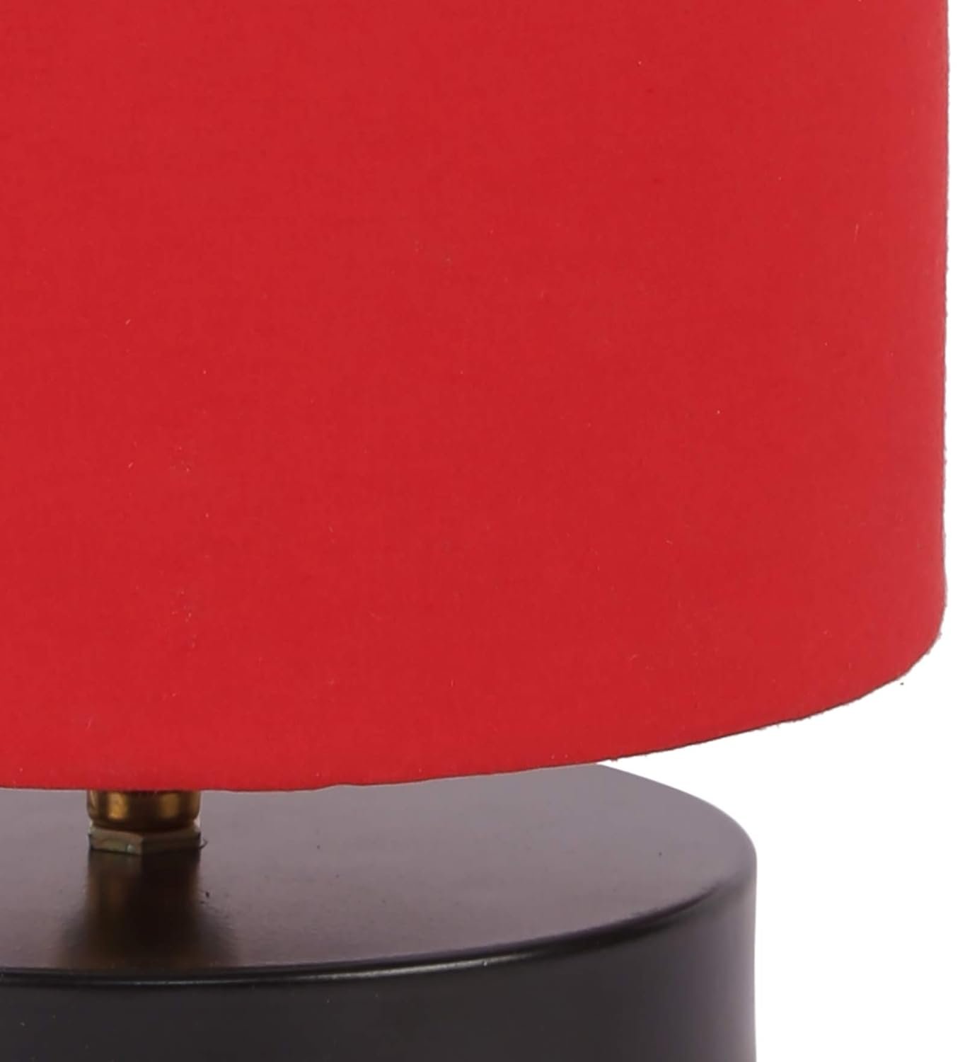 Red Cotton Shade Lamp with Black Wood Base for Decoration/Office/Home/Gifting/Study for Office/Home/Gifting -(7x7x7) Inches -