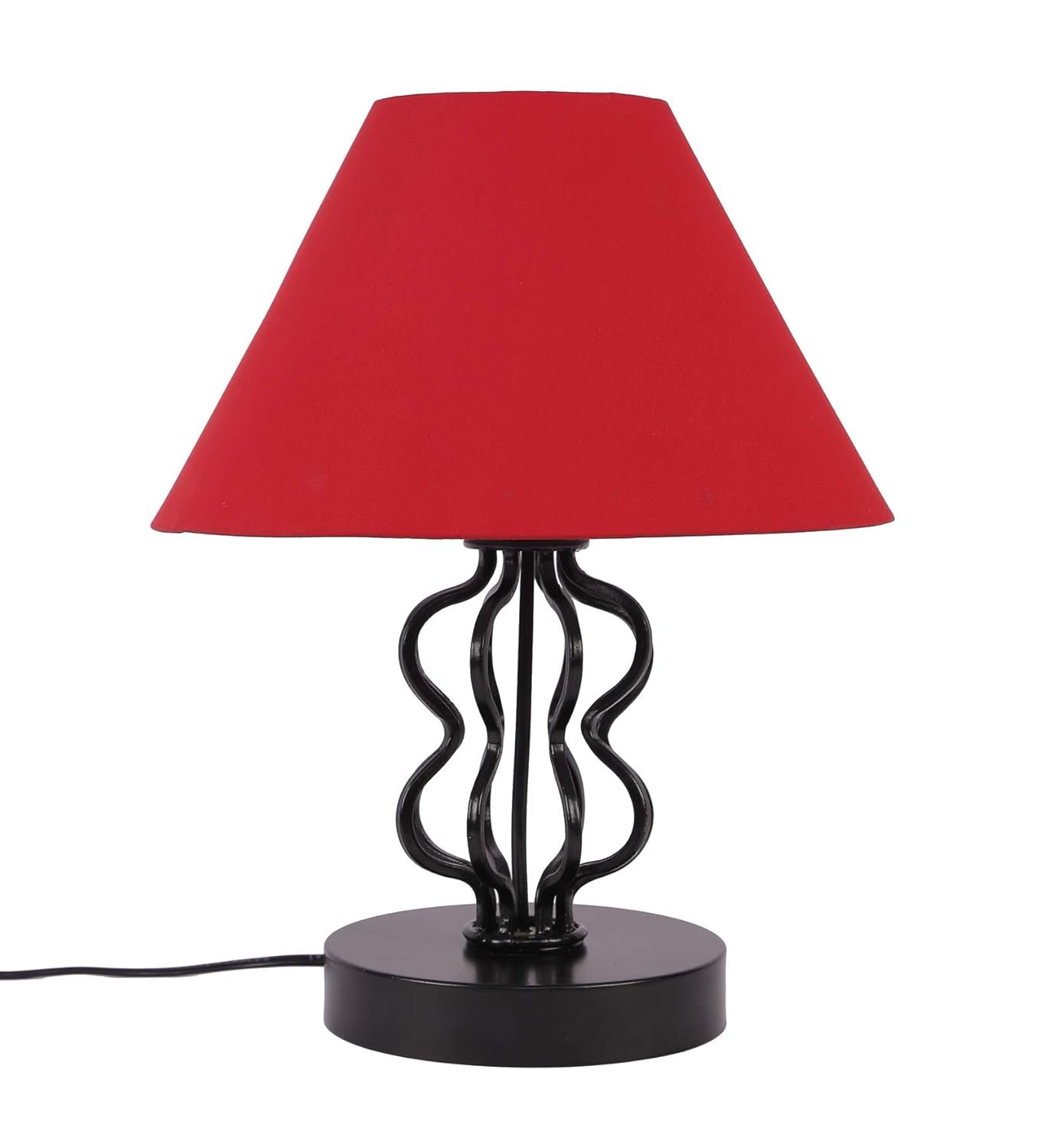 Cotton Red Fashionable/Decorative Iron Table Lamp (Red, Cotton)