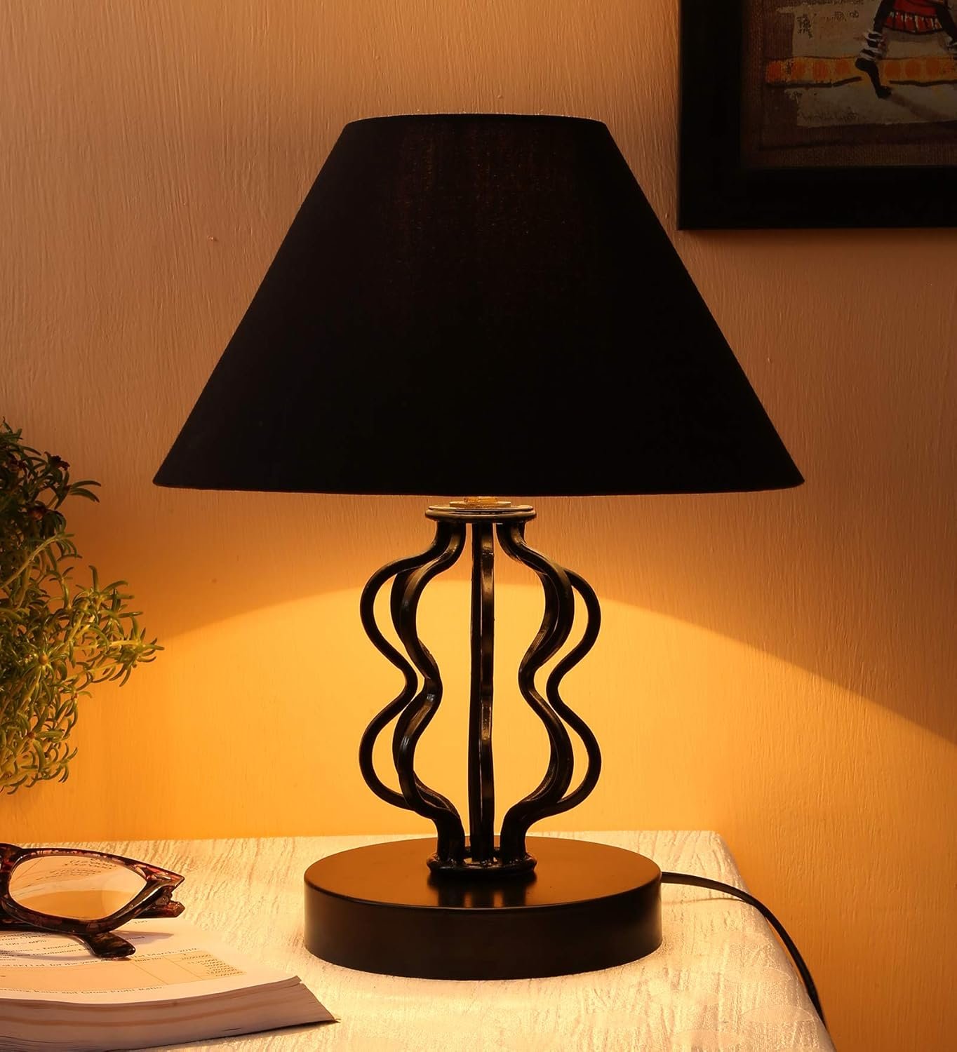 Black Cotton Table lamp