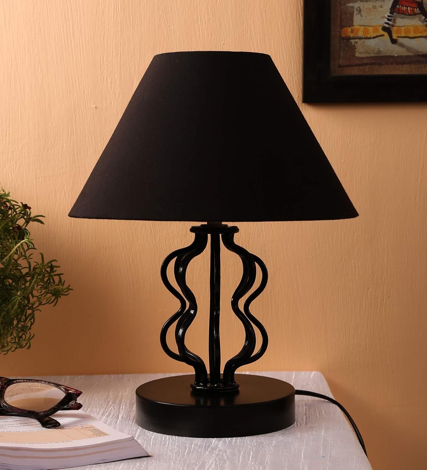 Black Cotton Table lamp