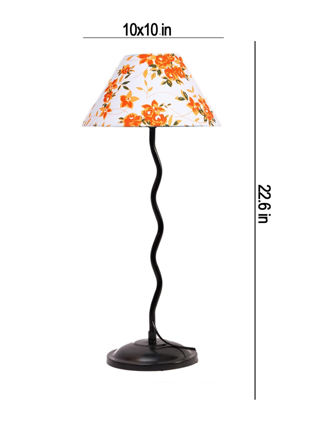 Printed Cotton Zig zag Table lamp with Iron Base (AE13)