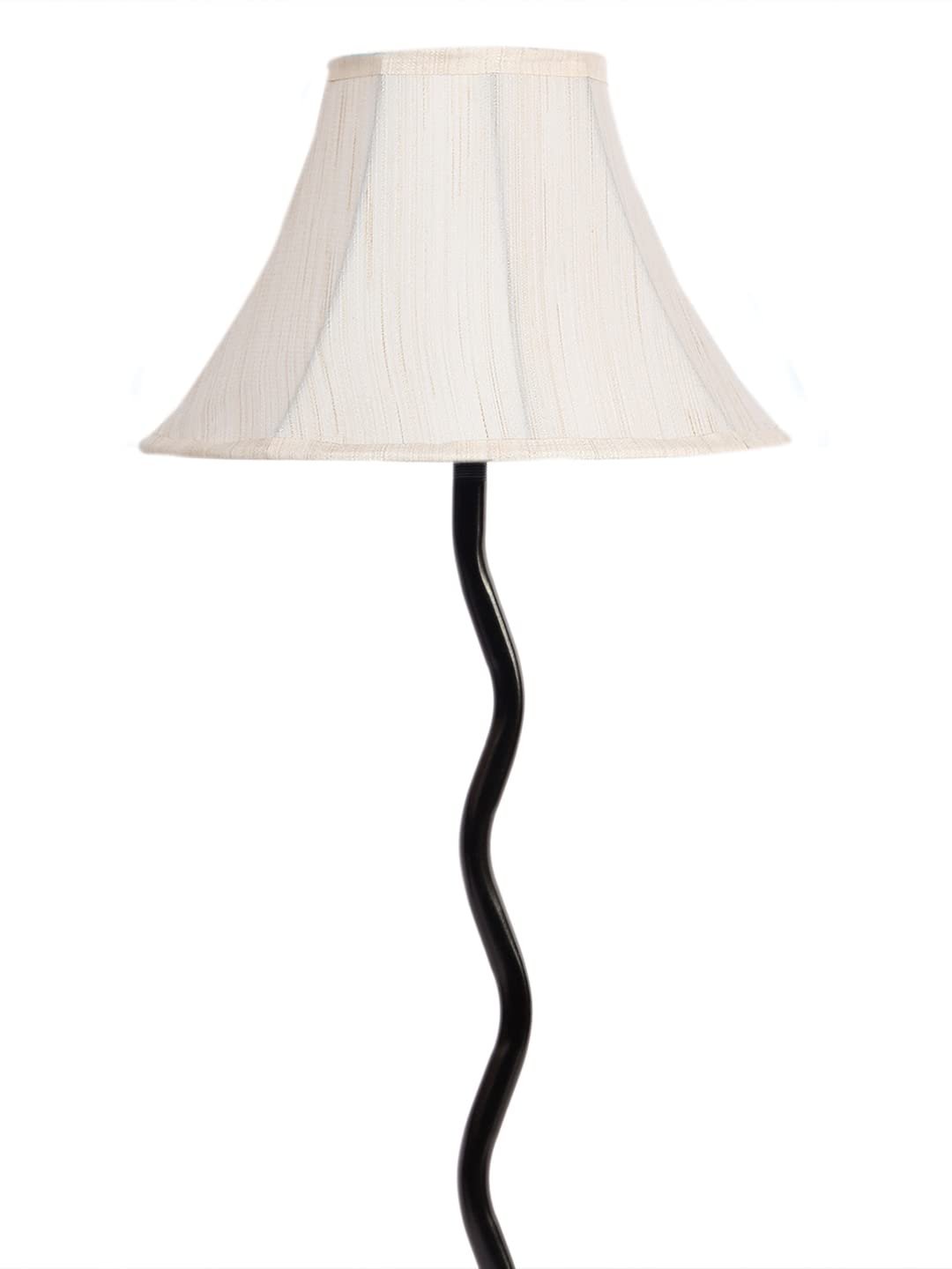 Off-White Cotton Zig Zag Table lamp with Iron Base (AE16)