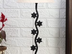 Off-White Cotton Zig zag Star Table lamp with Iron Base (AE20)