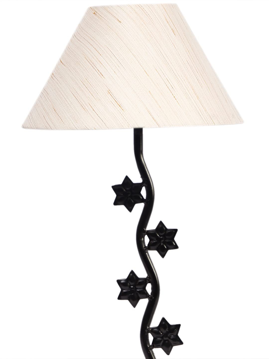 Off-White Cotton Zig zag Star Table lamp with Iron Base (AE20)