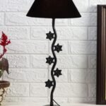 Black Cotton Zig zag Star Table lamp with Iron Base (AE21)