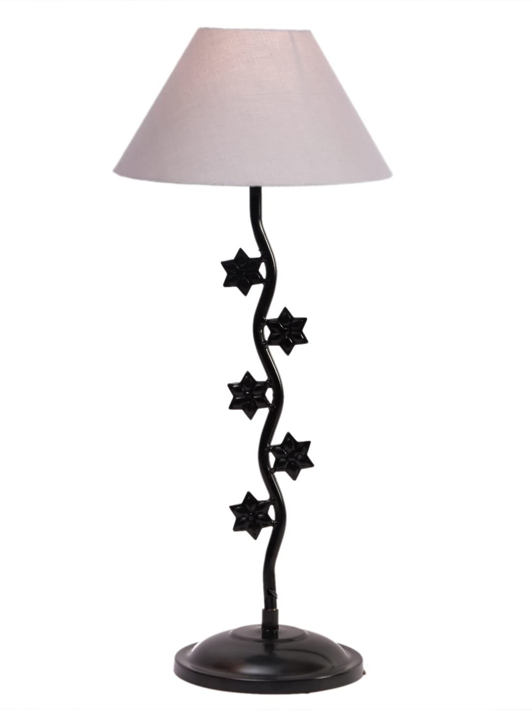 Grey Cotton Zig zag Star Table lamp with Iron Base (AE25)