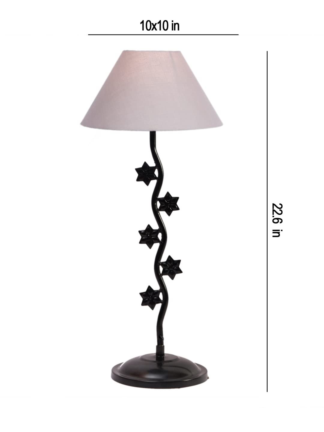 Grey Cotton Zig zag Star Table lamp with Iron Base (AE25)