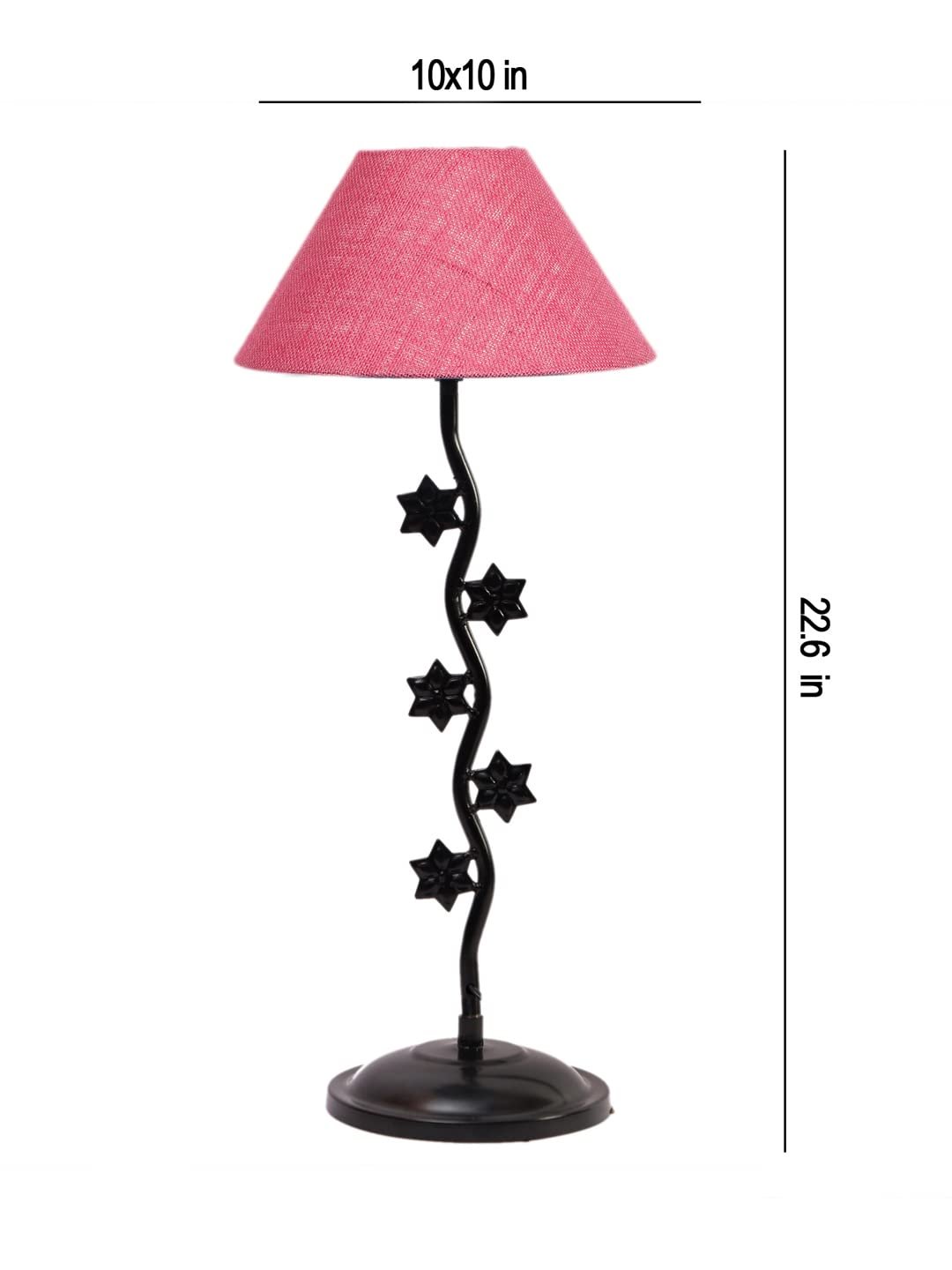 Pink Jute Zig zag Table Star lamp with Iron Base (AE28)