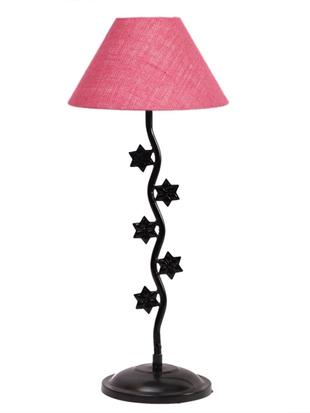 Pink Jute Zig zag Table Star lamp with Iron Base (AE28)