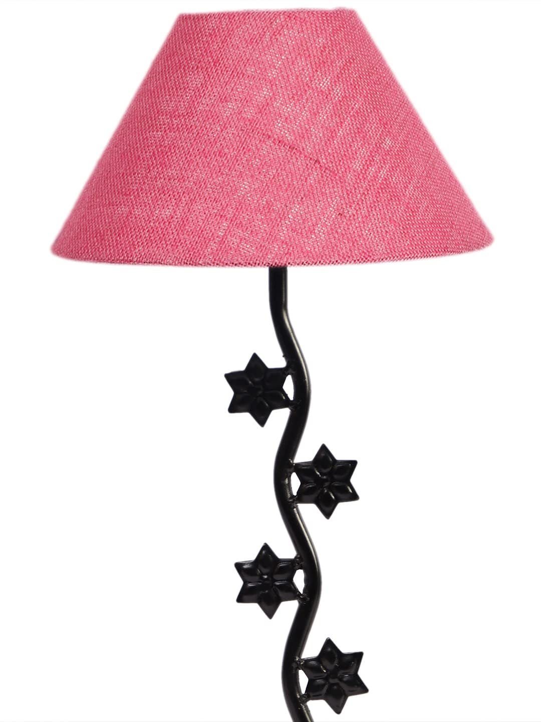 Pink Jute Zig zag Table Star lamp with Iron Base (AE28)