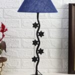 Blue Jute Zig zag Star Table lamp with Iron Base (AE30)