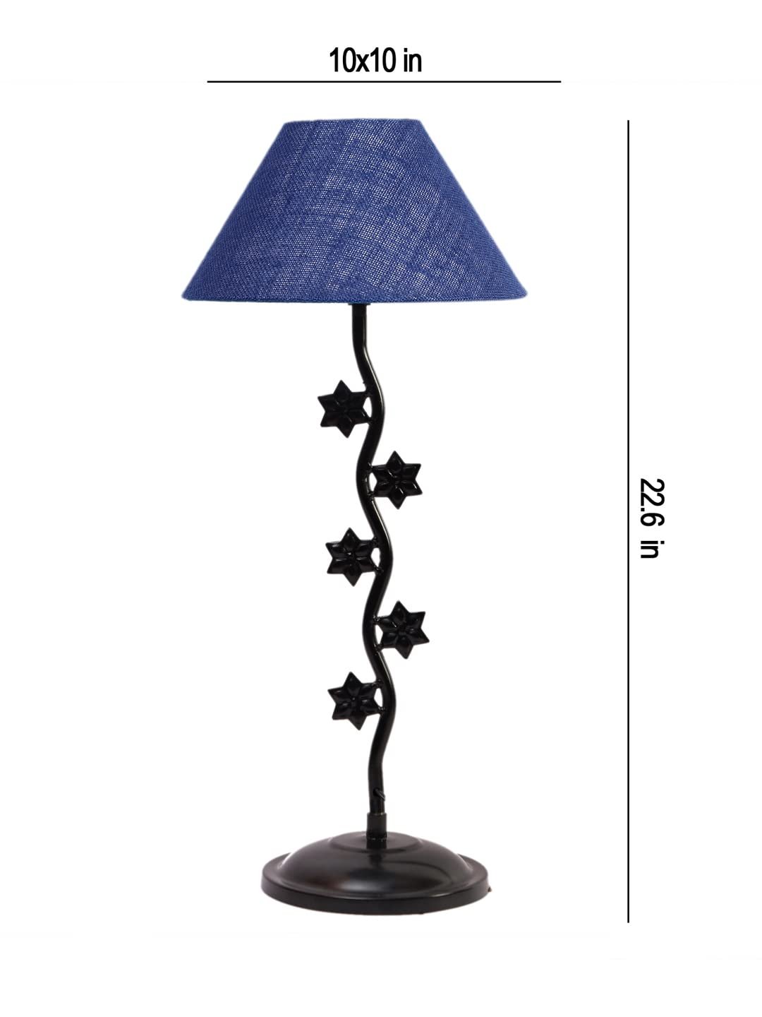 Blue Jute Zig zag Star Table lamp with Iron Base (AE30)