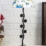 Printed Cotton Zig zag Star Table lamp with Iron Base (AE31)
