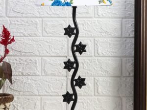 Printed Cotton Zig zag Star Table lamp with Iron Base (AE31)