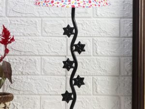Printed Cotton Zig zag Star Table lamp with Iron Base (AE33)