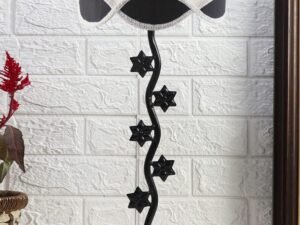Vintage Multi Cotton Zig Zag Star Table lamp with Iron Base (AE37)