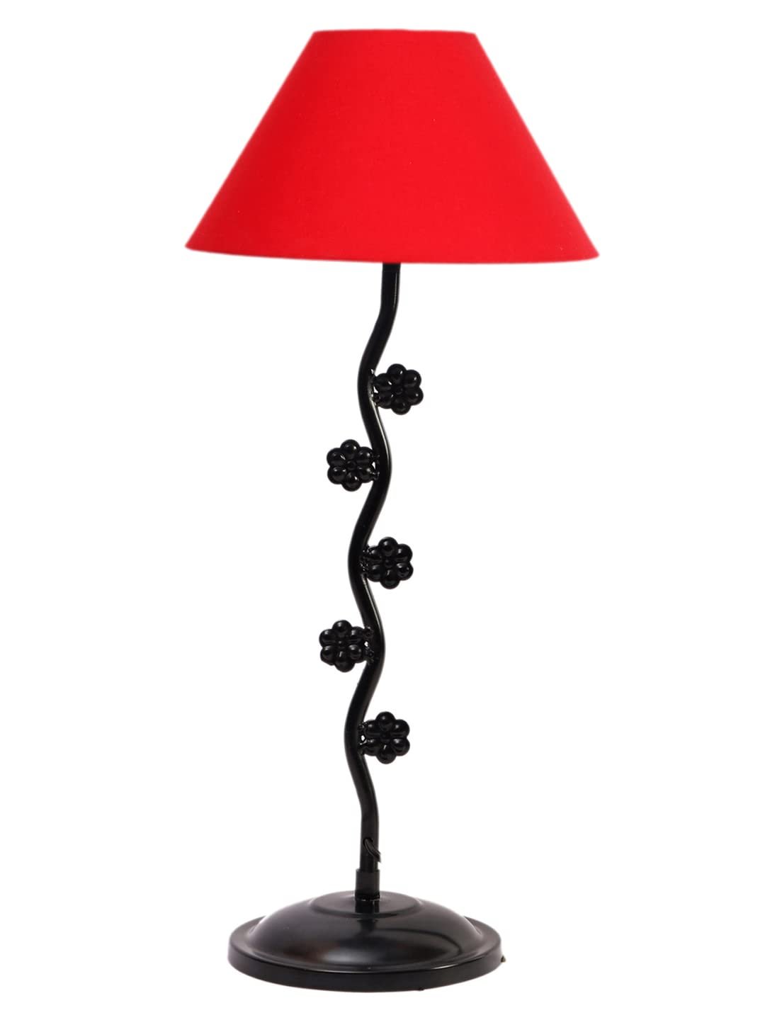 Red Cotton Zig zag Tikli Table lamp with Iron Base (AE41)