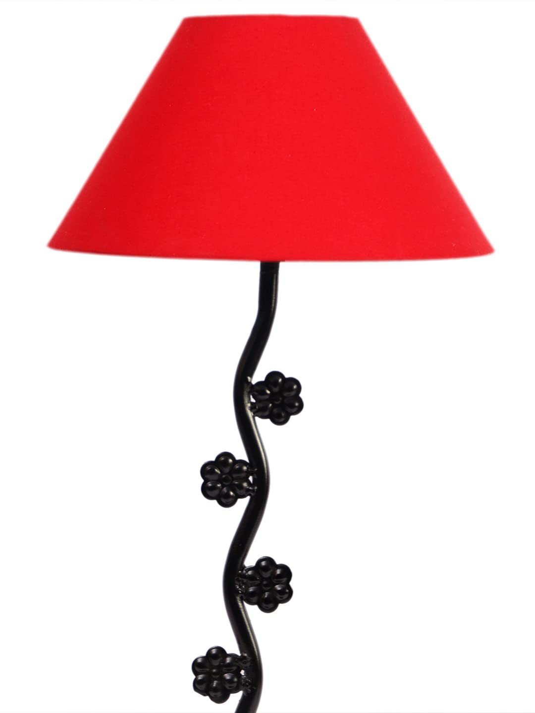 Red Cotton Zig zag Tikli Table lamp with Iron Base (AE41)