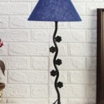 Blue Jute Zig zag Tikli Table lamp with Iron Base (AE49)