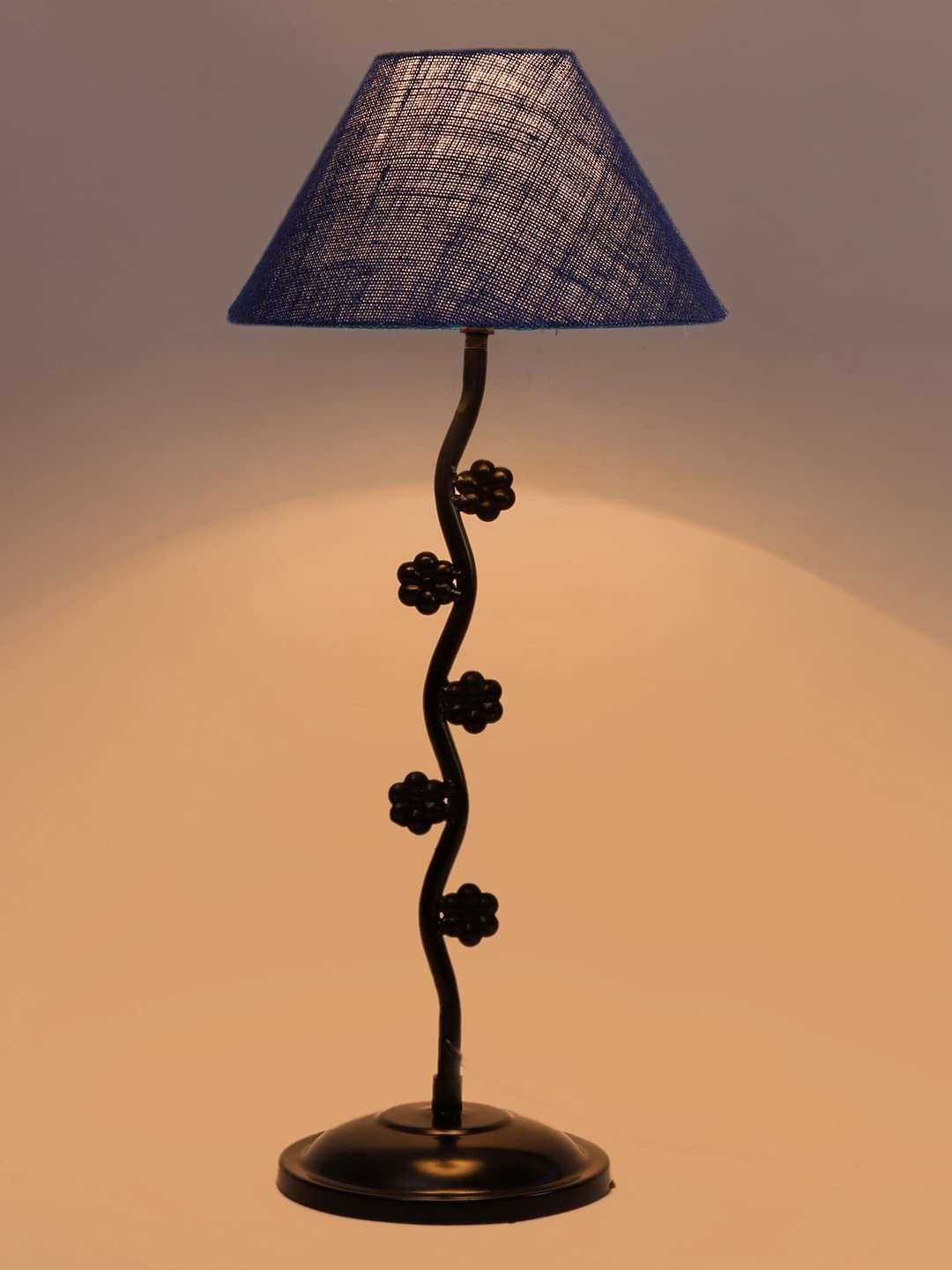 Blue Jute Zig zag Tikli Table lamp with Iron Base (AE49)