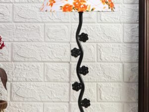 Printed Cotton Zig zag Tikli Table lamp with Iron Base (AE51)