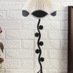 Vintage Multi Cotton Zig Zag Tikli Table lamp with Iron Base (AE56)
