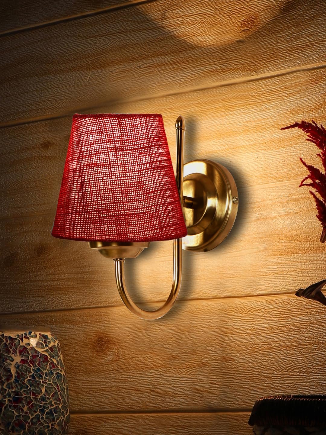 White Wood Square Table lamp with Mosaic Glass -FD39