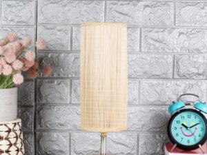 Wood Table lamp with Bamboo Shade