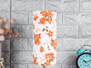 Wood Table lamp with Multicolor Cotton Shade