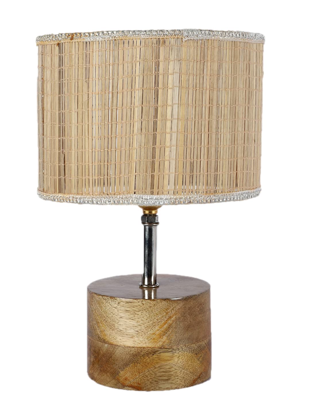 Wood Table lamp with Bamboo Shade