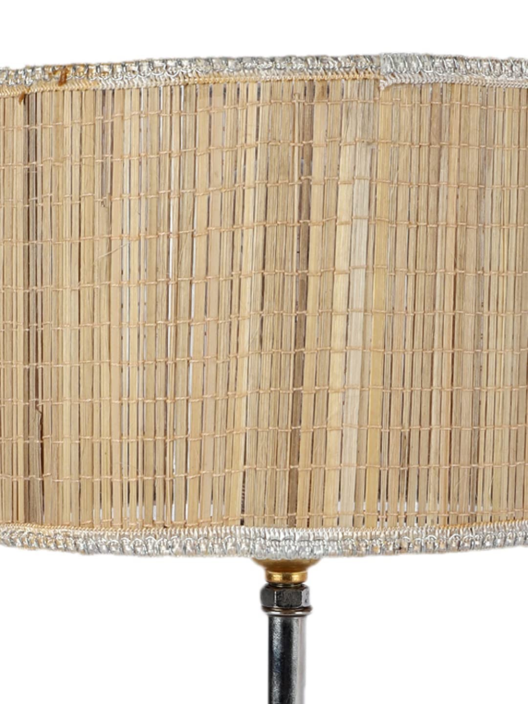 Wood Table lamp with Bamboo Shade