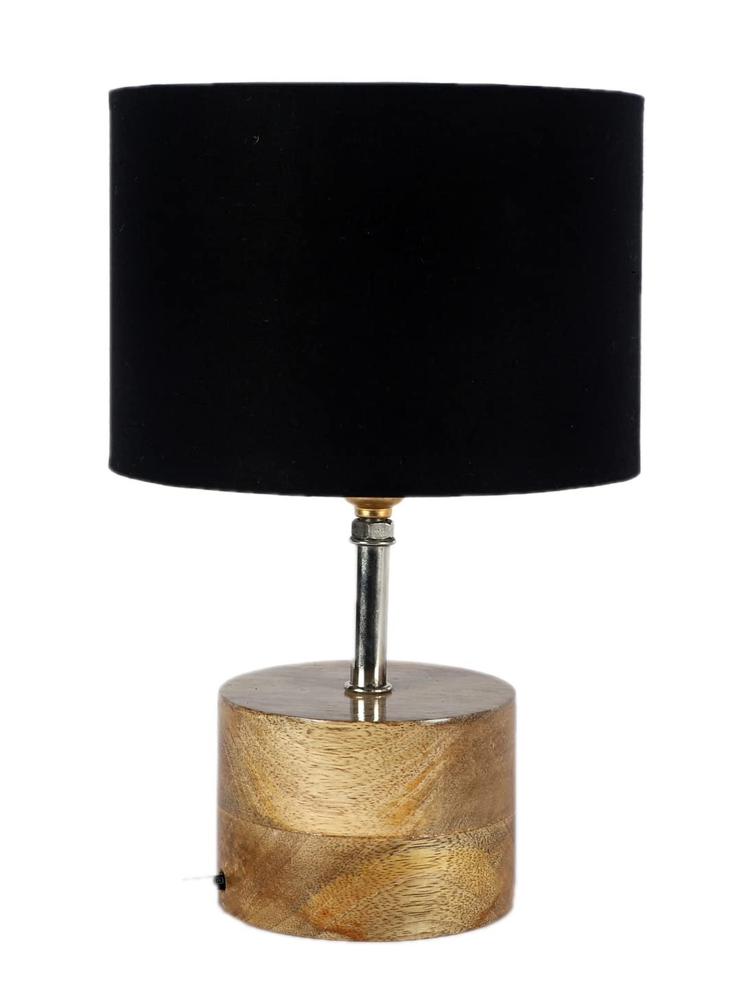 Wood Table lamp with Black Cotton Shade