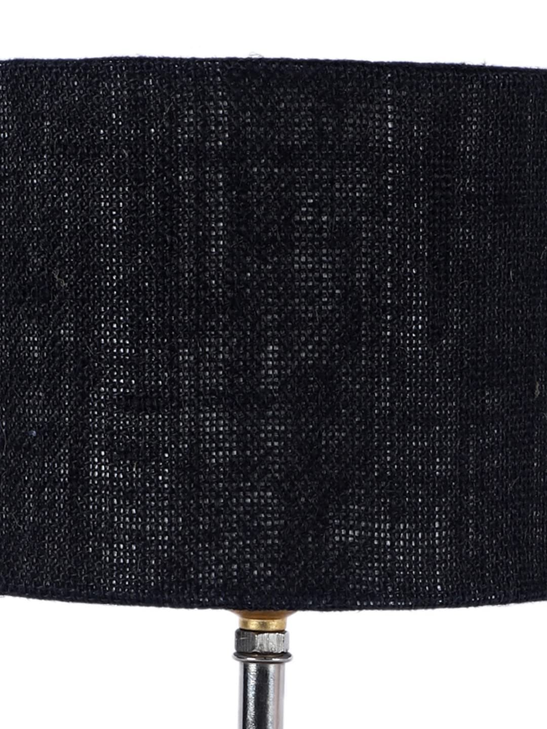 Wood Table lamp with Black Jute Shade