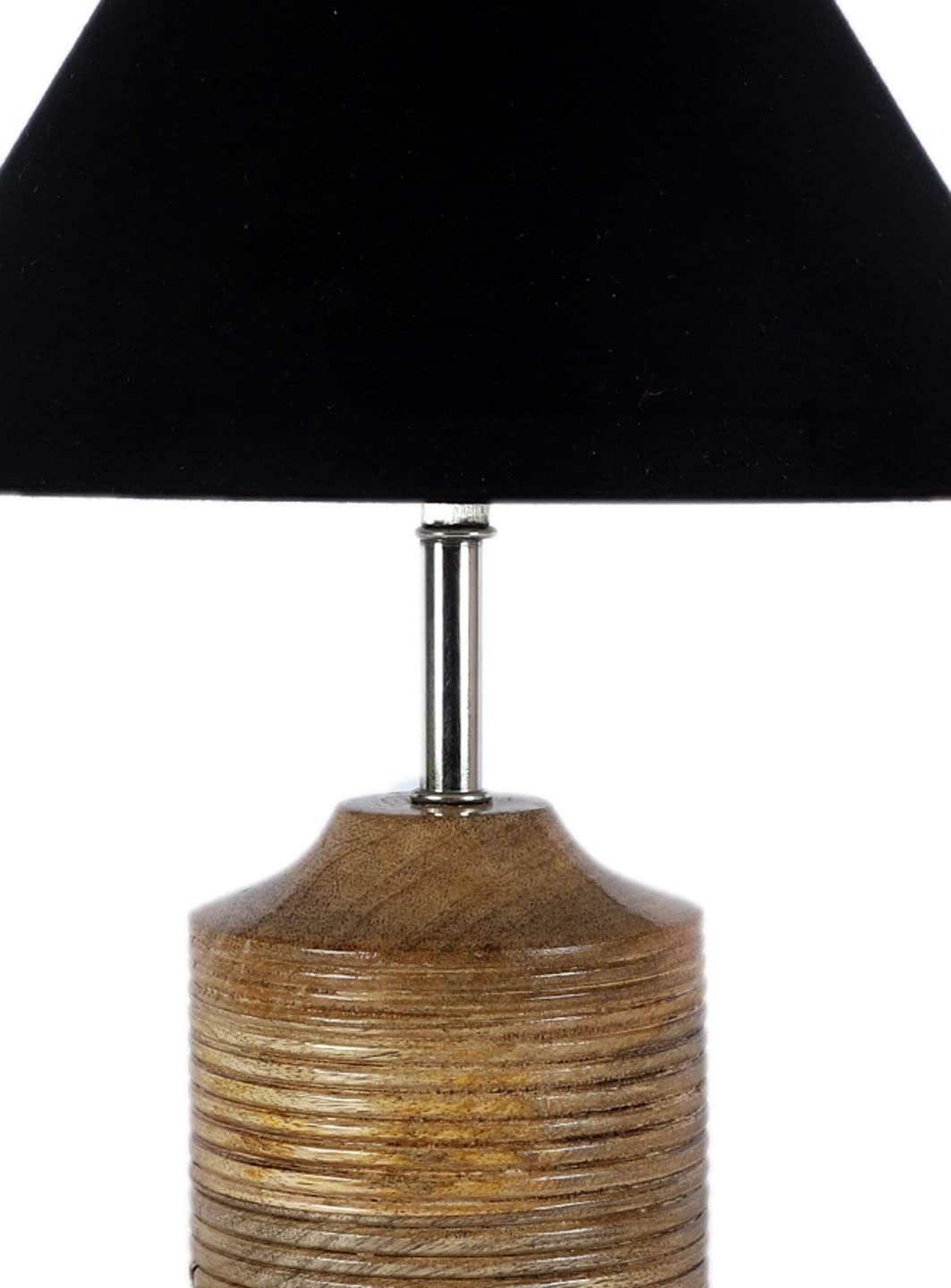 Wood Table lamp with Black Cotton Shade