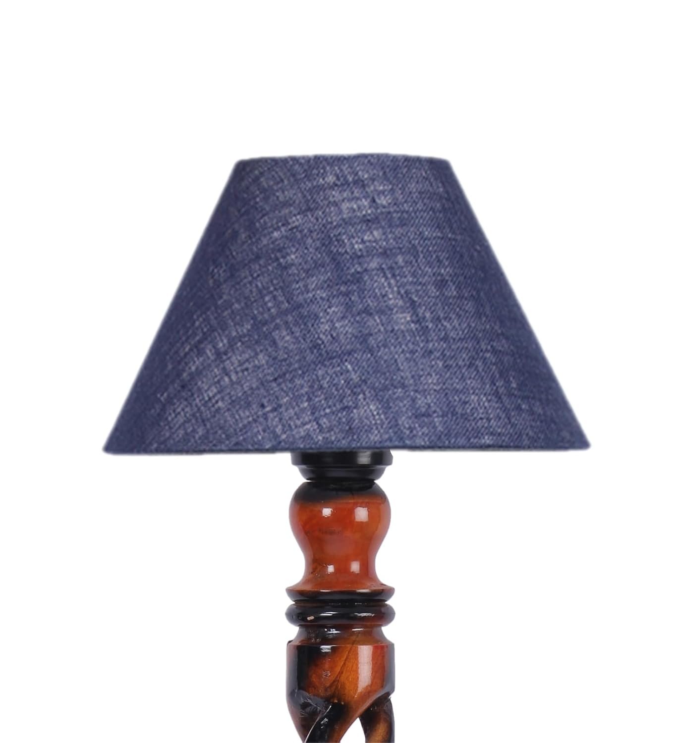 Blue Jute Wooden Floor Lamp -31-(14x55.75inches) -Open Snake