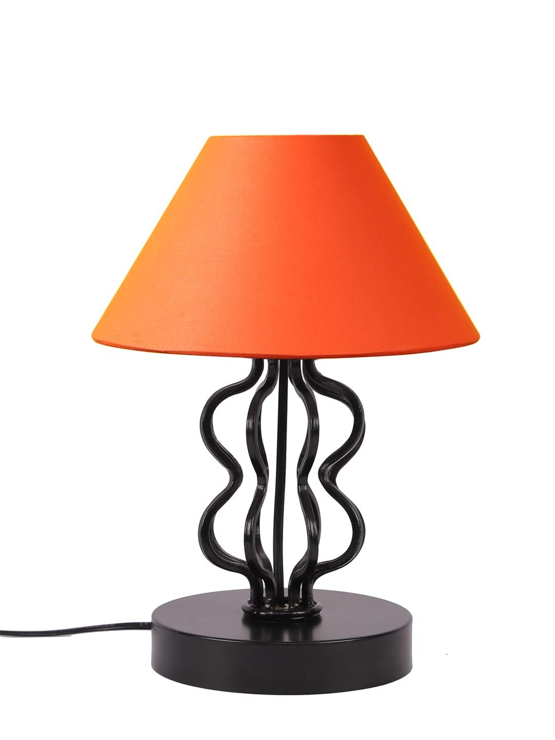 Orange Cotton Shade Iron Table Lamp