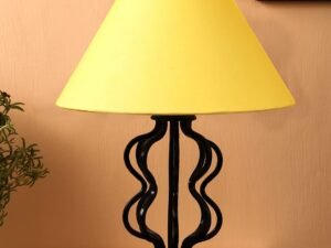 Yellow Cotton Shade Iron Table Lamp