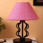 Pink Jute Shade Iron Table Lamp(APA119)